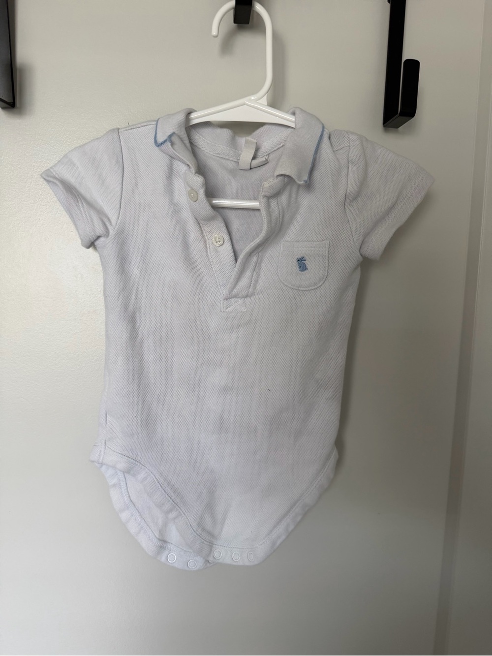 Janie and Jack Light Blue Polo Bodysuit
